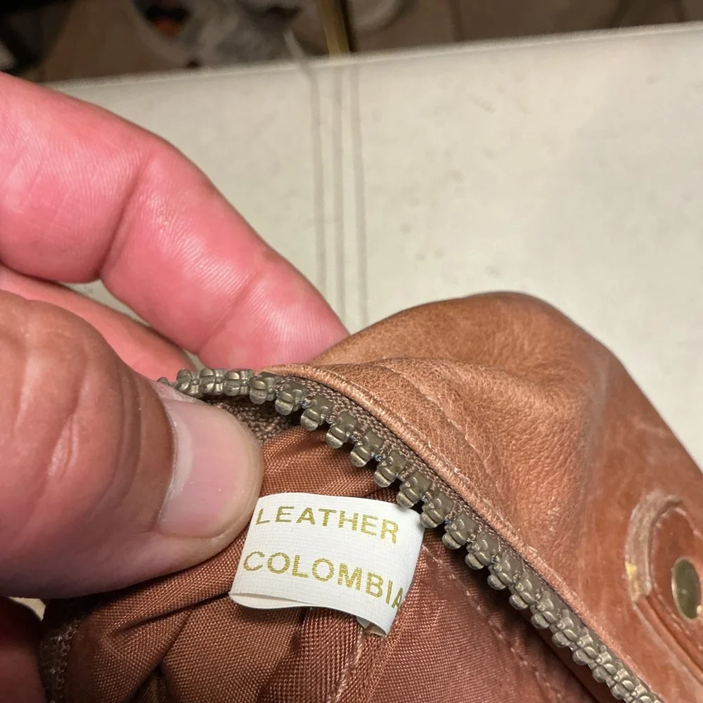 Leather Crossbody Bag - Brown